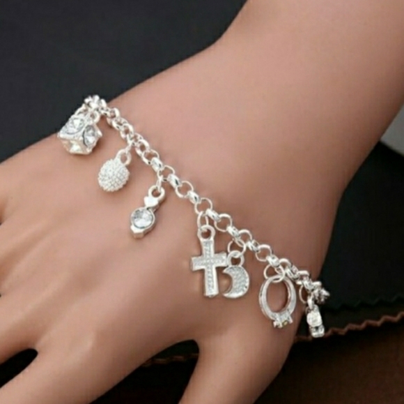 925 Sterling Silver Charm Bracelet - Picture 2 of 4